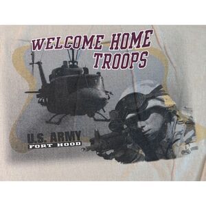 Men's Beige Timeout U.S. Army Fort Hood Welcome Home Troops Graphic T-shirt L